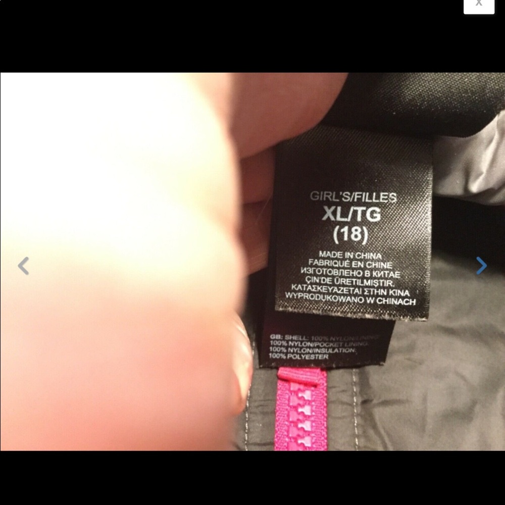 Girls North Face Black Puffer Coat Sz XL/18 EUC - Picture 4 of 7